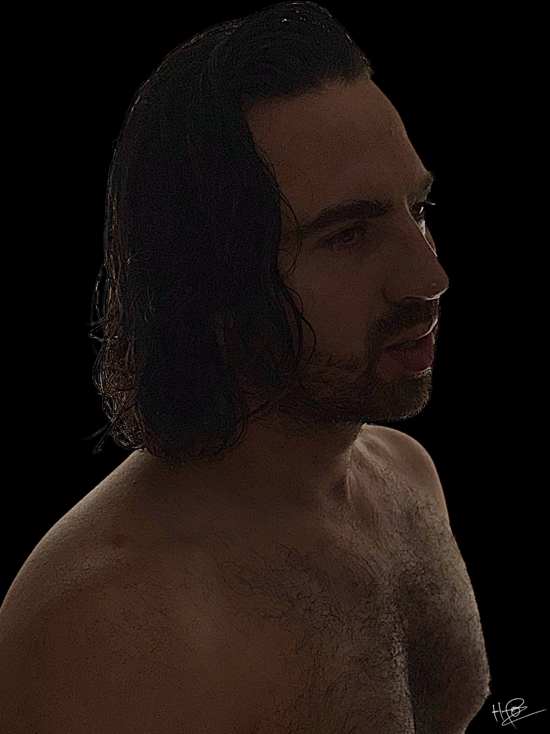 Portrait clair-obscur studio