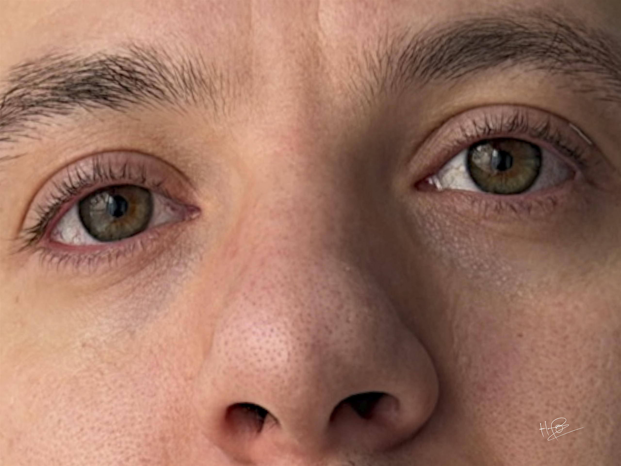 Portrait gros plan yeux verts