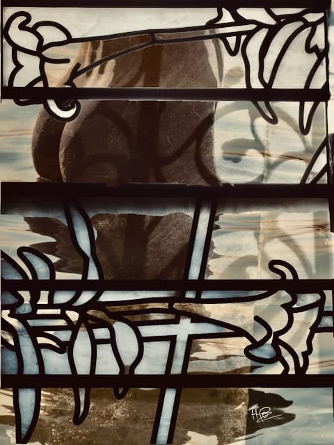 Vitrail au bain